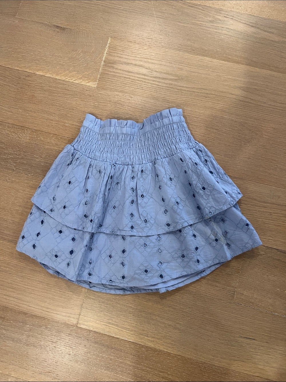 abercrombie kids Light Blue Tiered Eyelet Mini Skirt